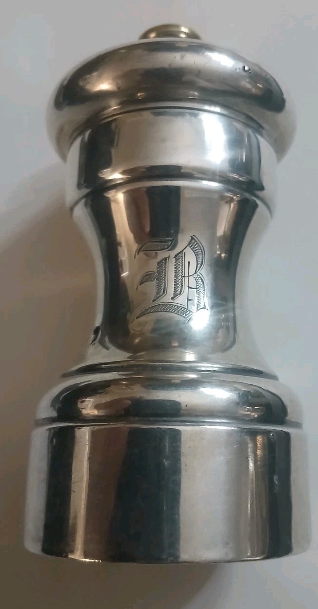 Vintage French Sterling Silver Pepper Grinder