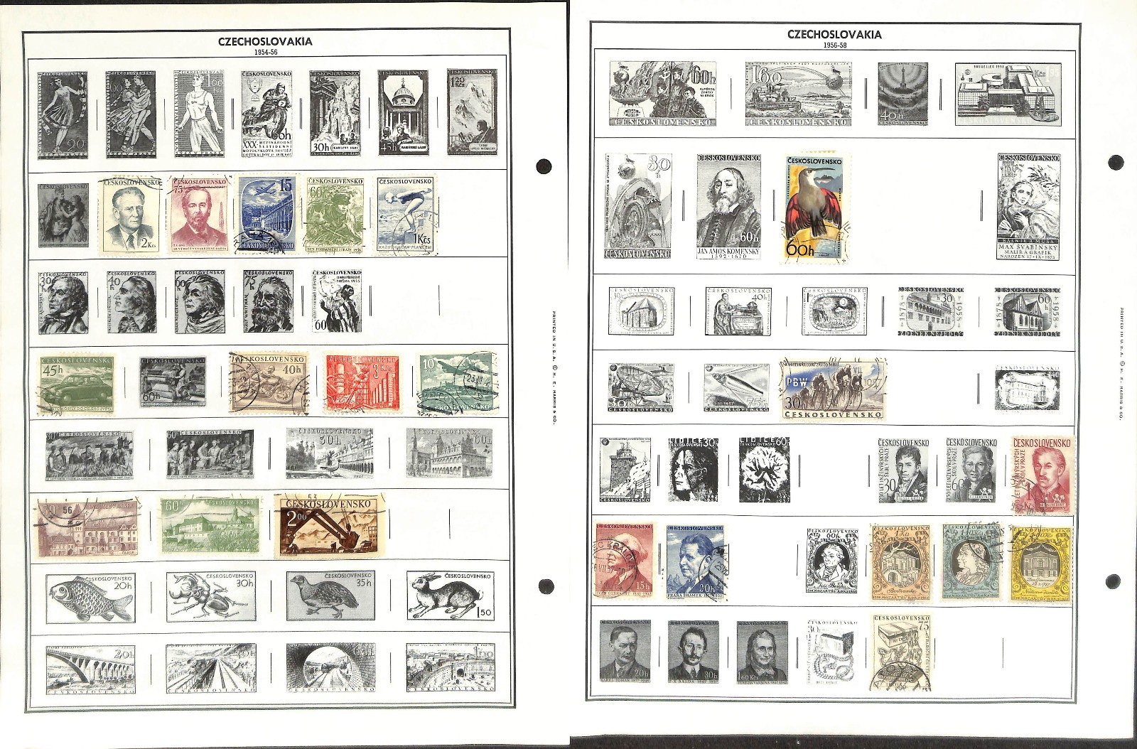 Czechoslovakia Stamp Collection on 50 Harris Pages, 1918-1983 (BK)