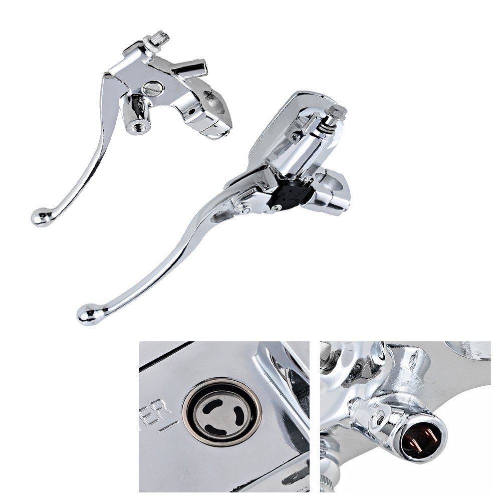 Chrome 1" Switch Control Housing + Master Cylinder Brake Clutch Lever For Harley