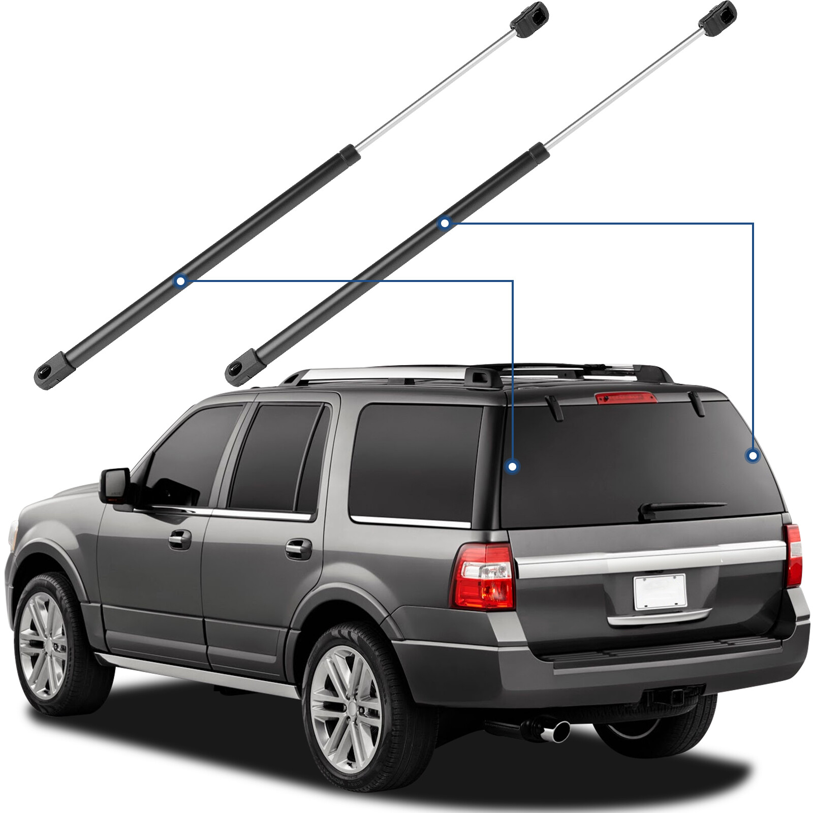 For 2007-2017 Ford Expedition 2 Pcs Rear Window Lift Supports Shock Struts