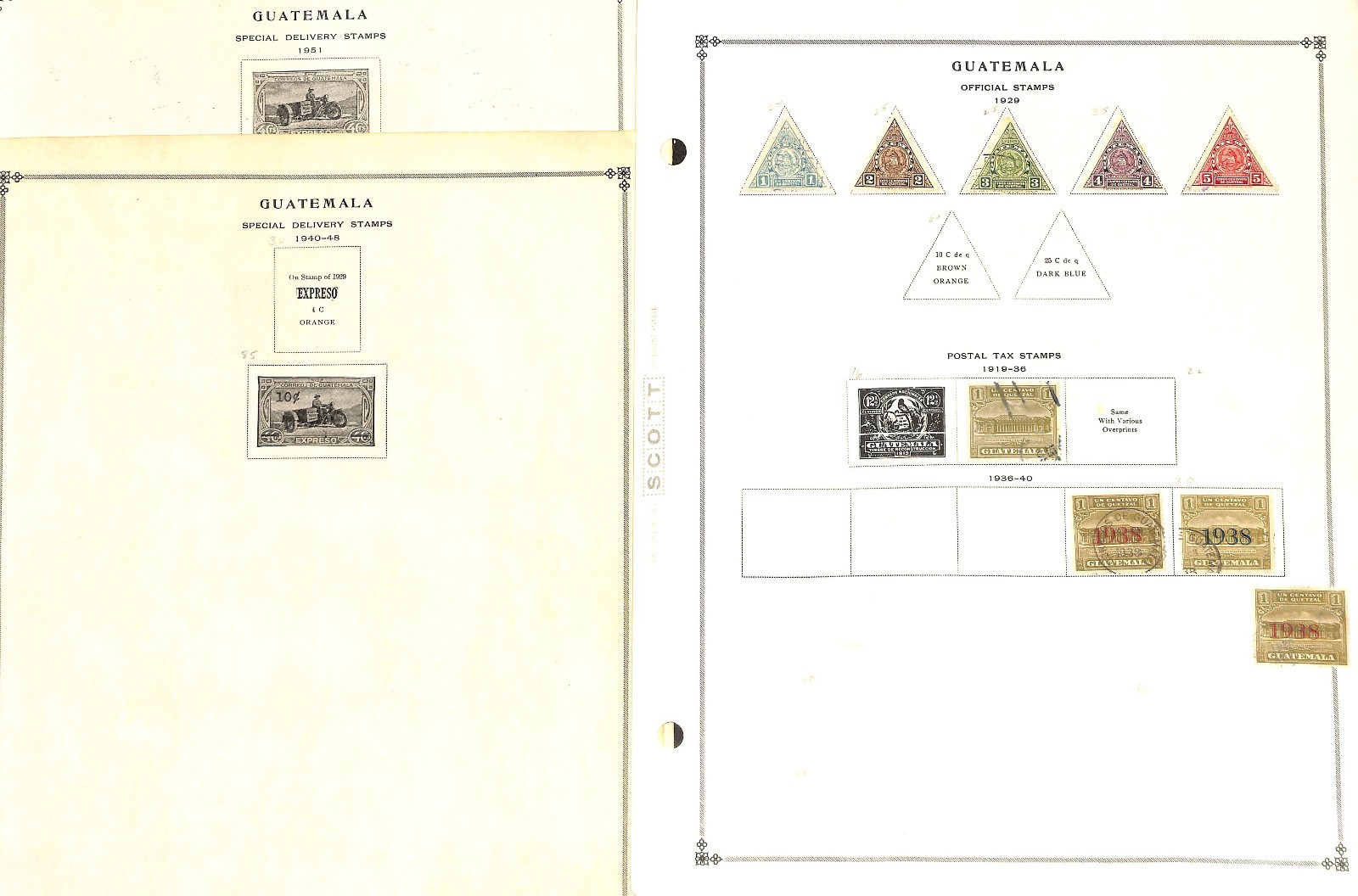 Guatemala Stamp Collection on 50 Scott International Pages, 1871-1976 (BA)