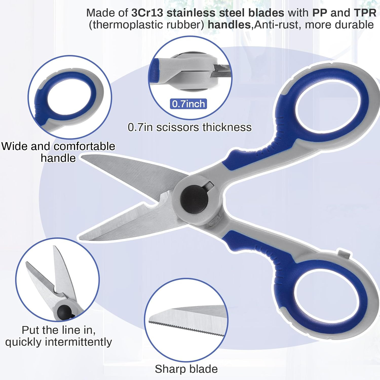 2 Pack Heavy Duty Fishing Line Scissors Braided Line Cutters for Fishing