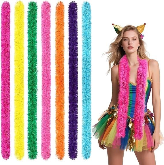 7 Color Fluffy Boa Artificial 5ft Feather Faux Fur Costume Halloween Decoration