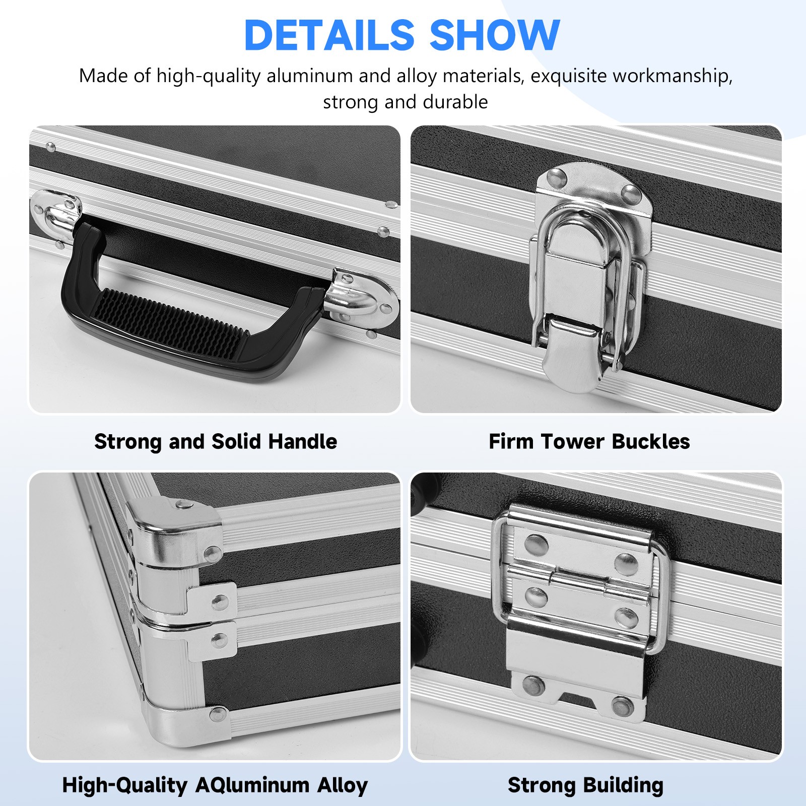 35 Slots Aluminum Watch Display Case Lockable Watch Jewelry Storage Showing Box