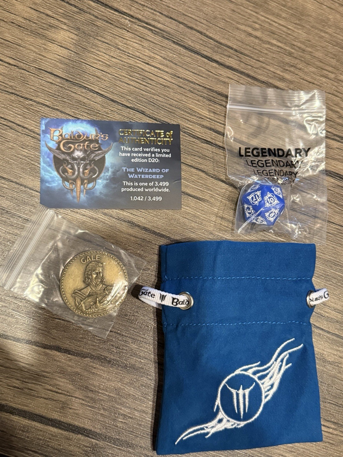 Baldur's Gate 3 Treasure Pack Gale Legendary Dice & Coin serialized #1042