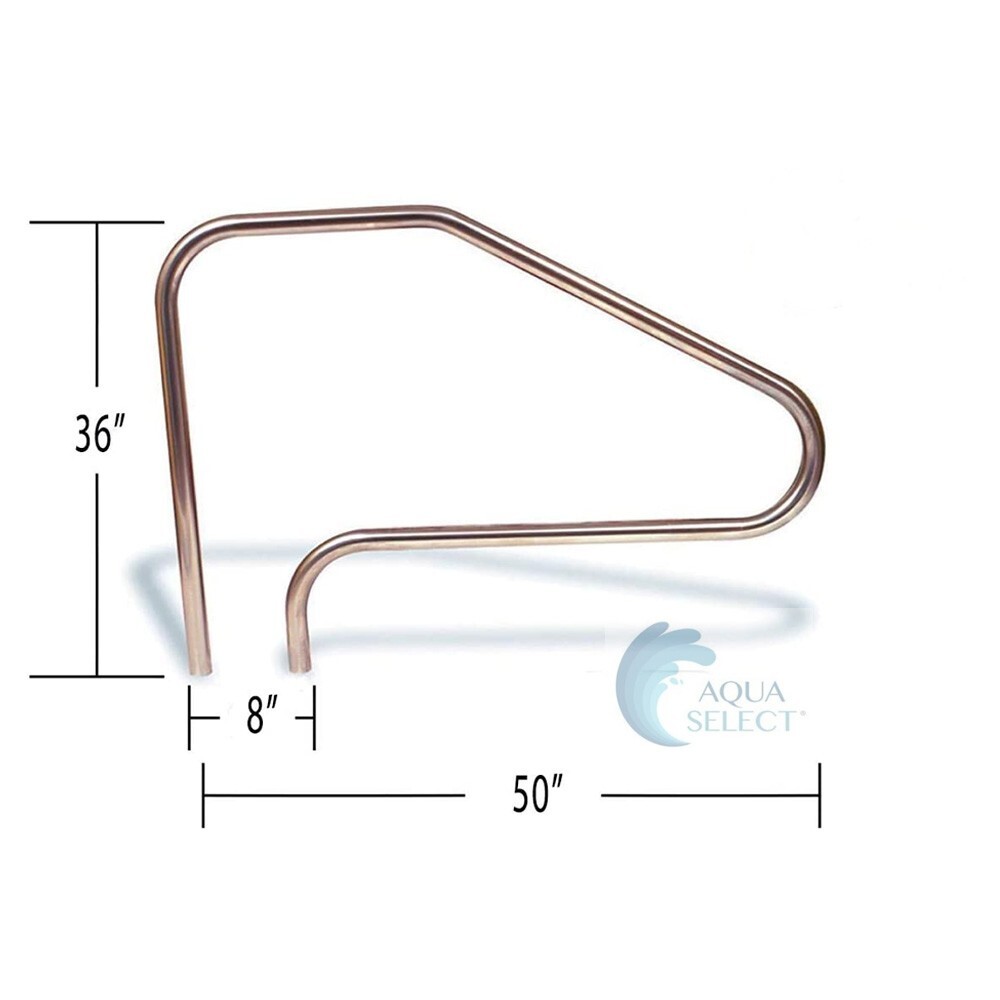 Aqua Select In-Ground Swimming Pool Stainless Steel Ladder Step Handrail