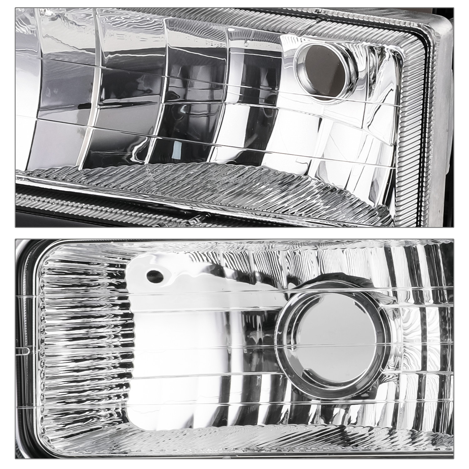 8PC[HEADLIGHT+BUMPER CORNER LAMP]Chrome Housing for 1994-2000 GMC C/K C10 Pickup