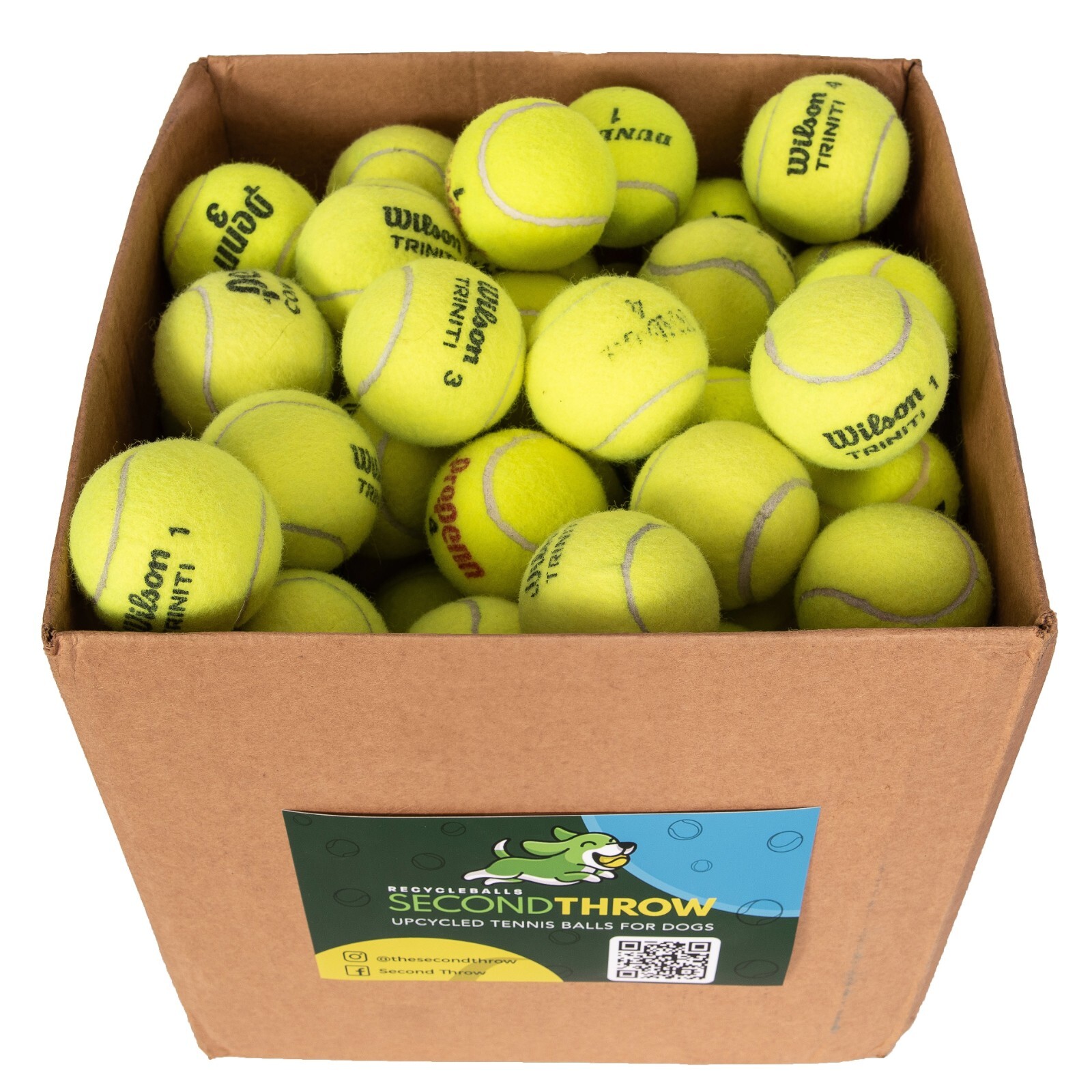 100 Used Tennis Balls - LOW COST DOG BALLS - FREE SHIPPING - SAVE 10%
