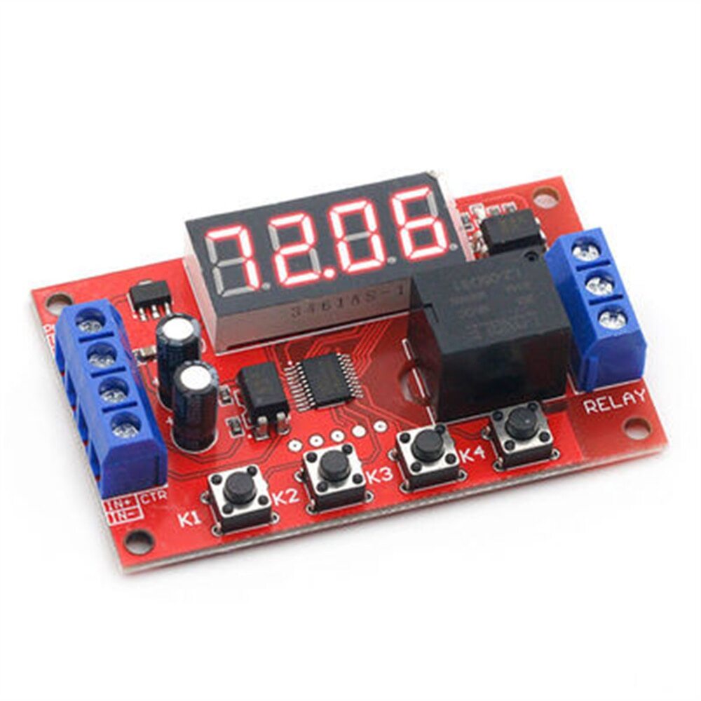 DC 12V 10A Adjustable Time Delay Relay Module LED Digital Timer Switch + Case