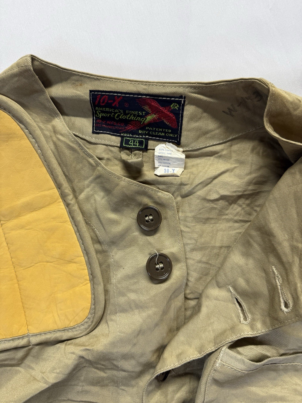 Vintage 10-X America's Finest Sports Clothing Padded Shooting Jacket Size 44