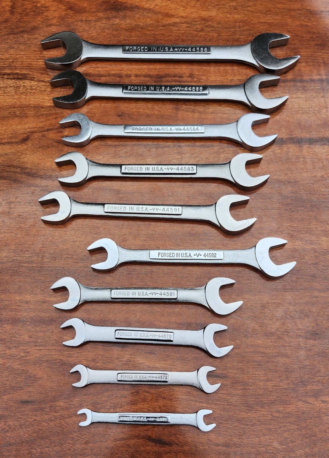 Craftsman SAE Double Open Wrench Set USA 1/4" to 1-1/8" - 10 Pcs Like New W Rail
