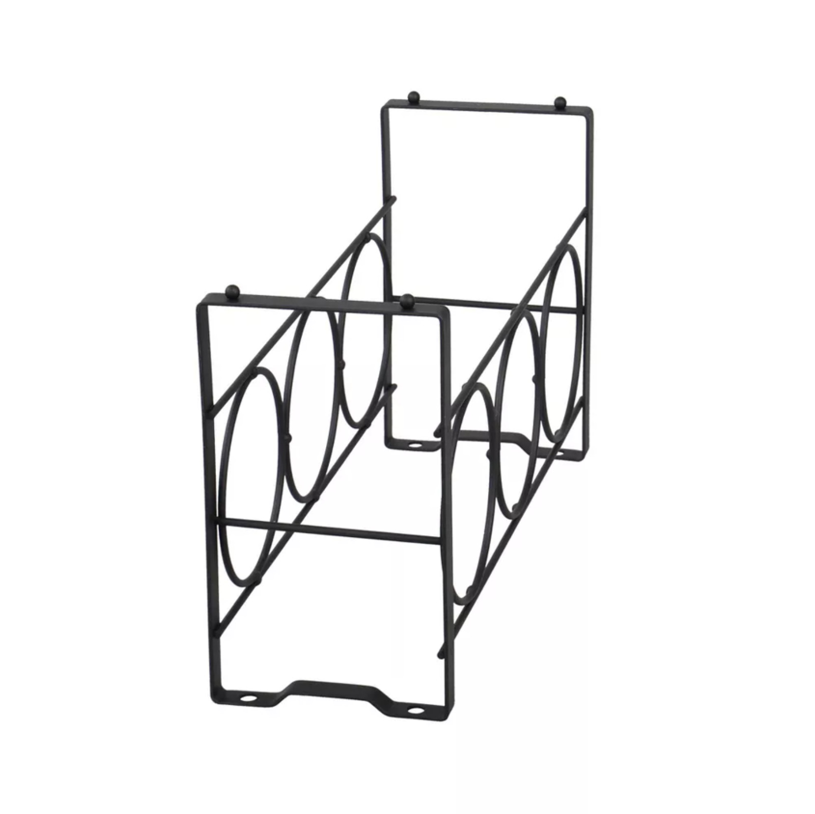 3 Bottle Countertop Wall Mount or Table Top Elegant Iron Wine Rack Black 7x12x4"