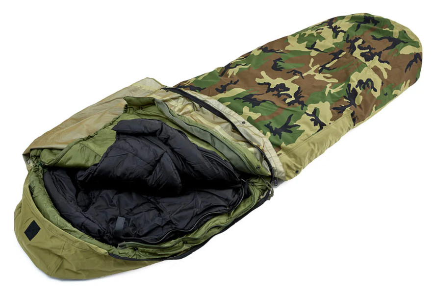 USGI Military 4 Piece Sleep System ECW Woodland Camo Modular Sleep System MSS VG