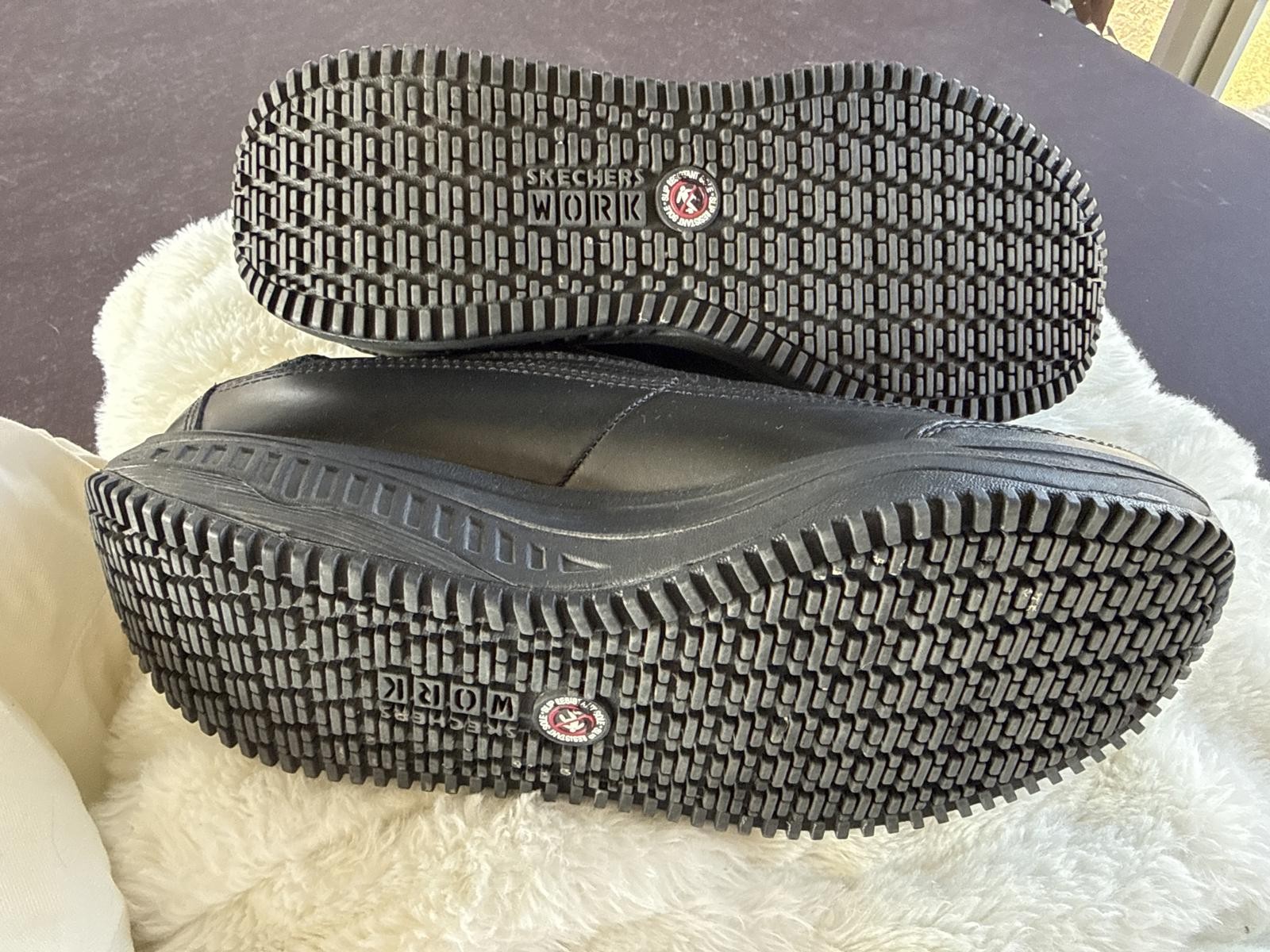 Skechers Work Shape-Ups Slip Resistant Black Shoes Size 8