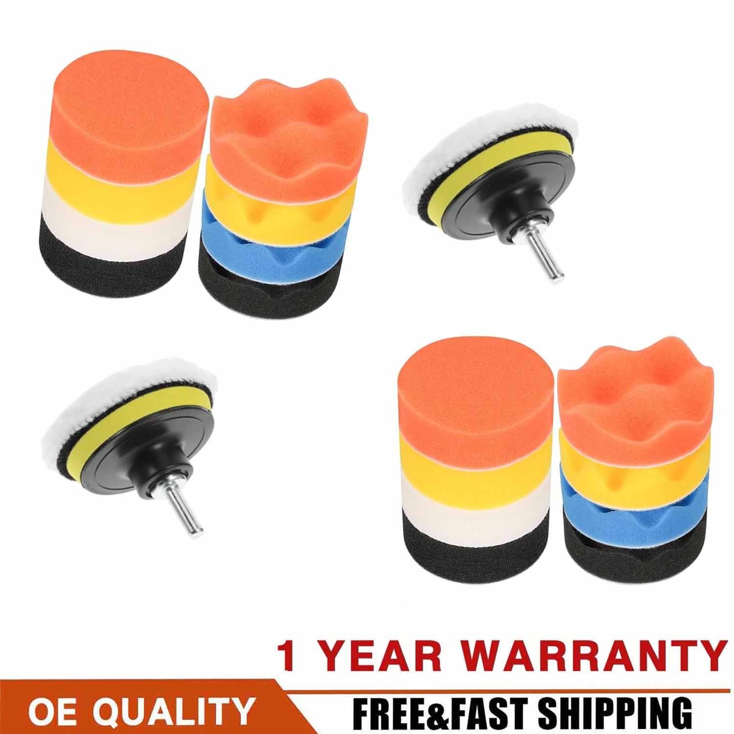 Car Buffing Pads Polishing Sponge Set Waxing Foam Polisher Kit 22pc 3" for Drill