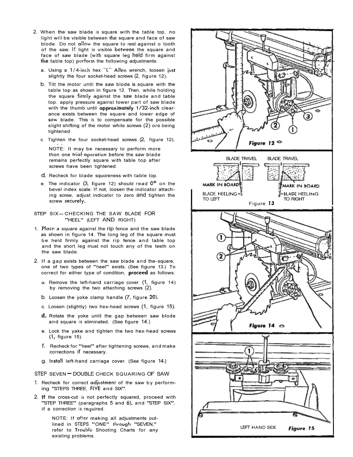 Sears Craftsman 113.29501 12 Inch Radial Arm Saw Op & Parts Manual #1500