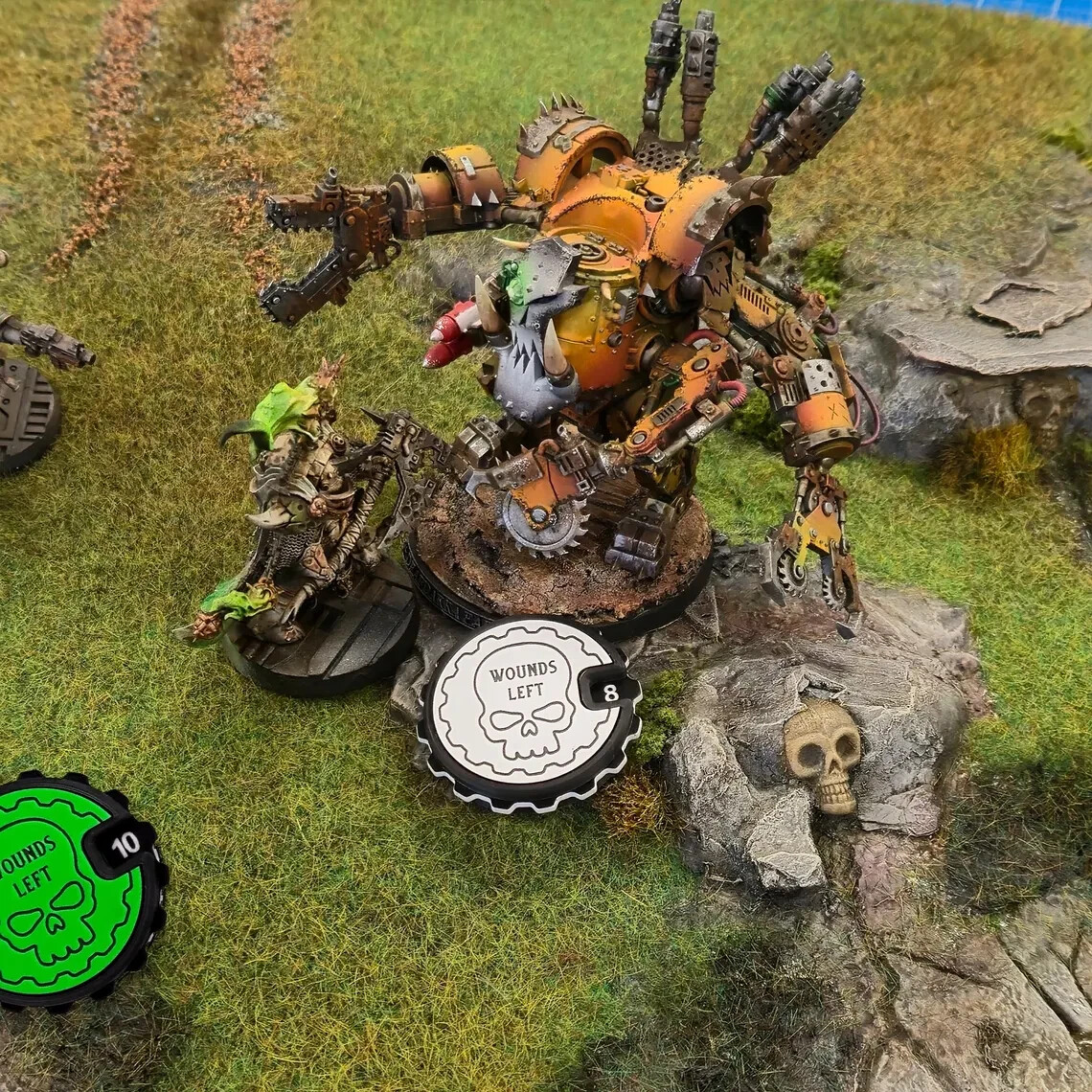 Premium 0-16 Damage Wound Trackers - Pack of Gaming Counters for AoS, 40k, KoW