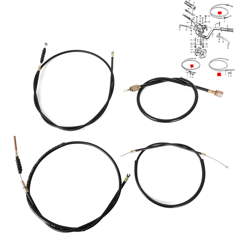 For 66 67 1968 Honda Trail 90 CT90 Brake Throttle Speedo Cable Set 45450-053-000