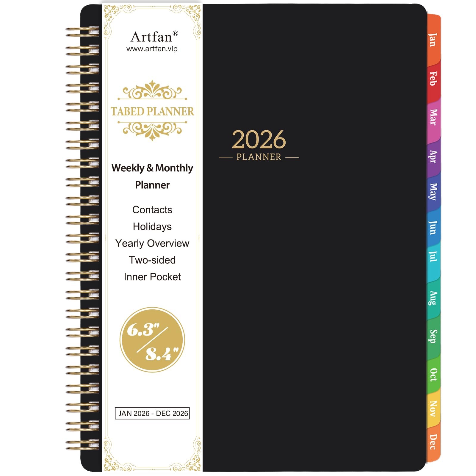 Planner 2026 - Planner/Calendar 2026, Jan. 2026 - Dec. 2026, Weekly  Monthly