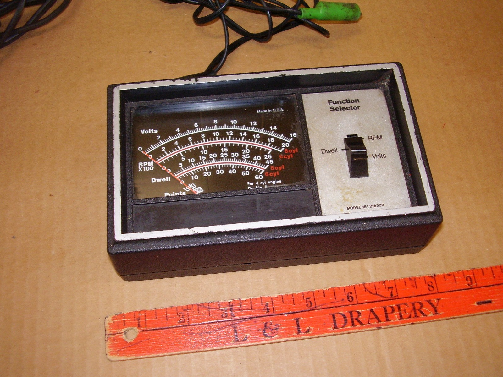 Sears 161.216500 RPM DWELL VOLTS Meter Vintage READ DESC