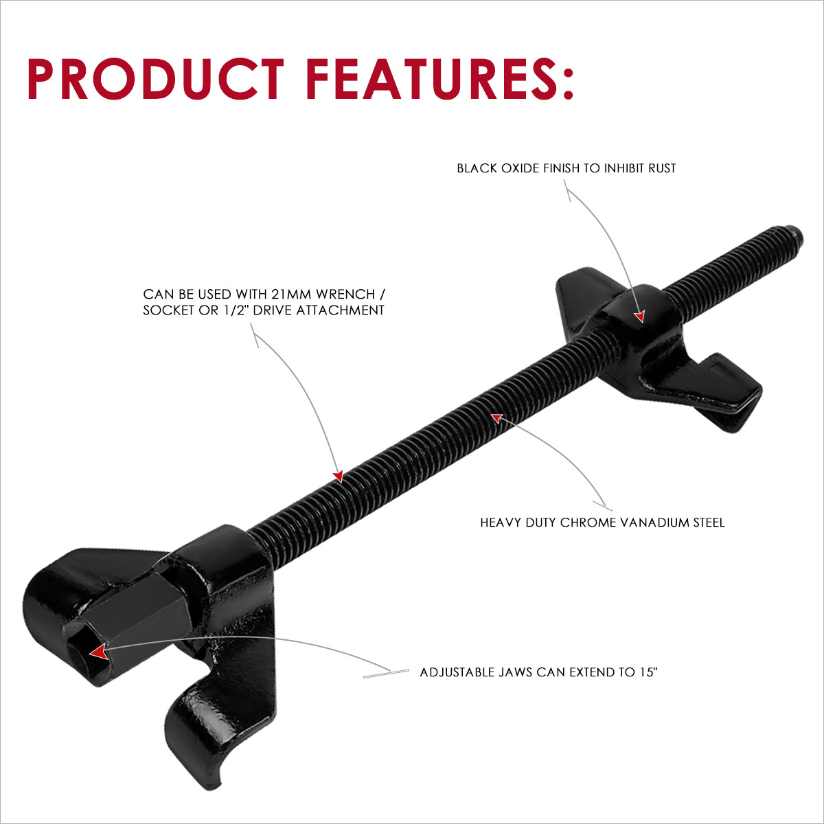 2Pcs 15"Heavy Duty Coil Spring Strut Compressor Remover Installer Suspension Kit