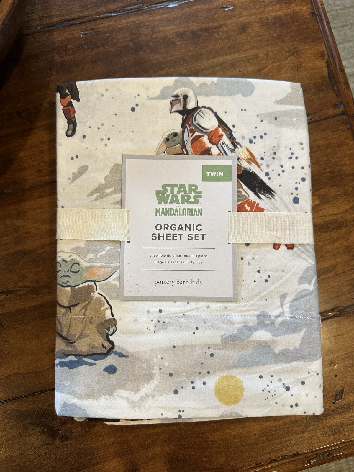 POTTERY BARN Star Wars Mandalorian Organic Cotton TWIN Sheet Set NEW with tags