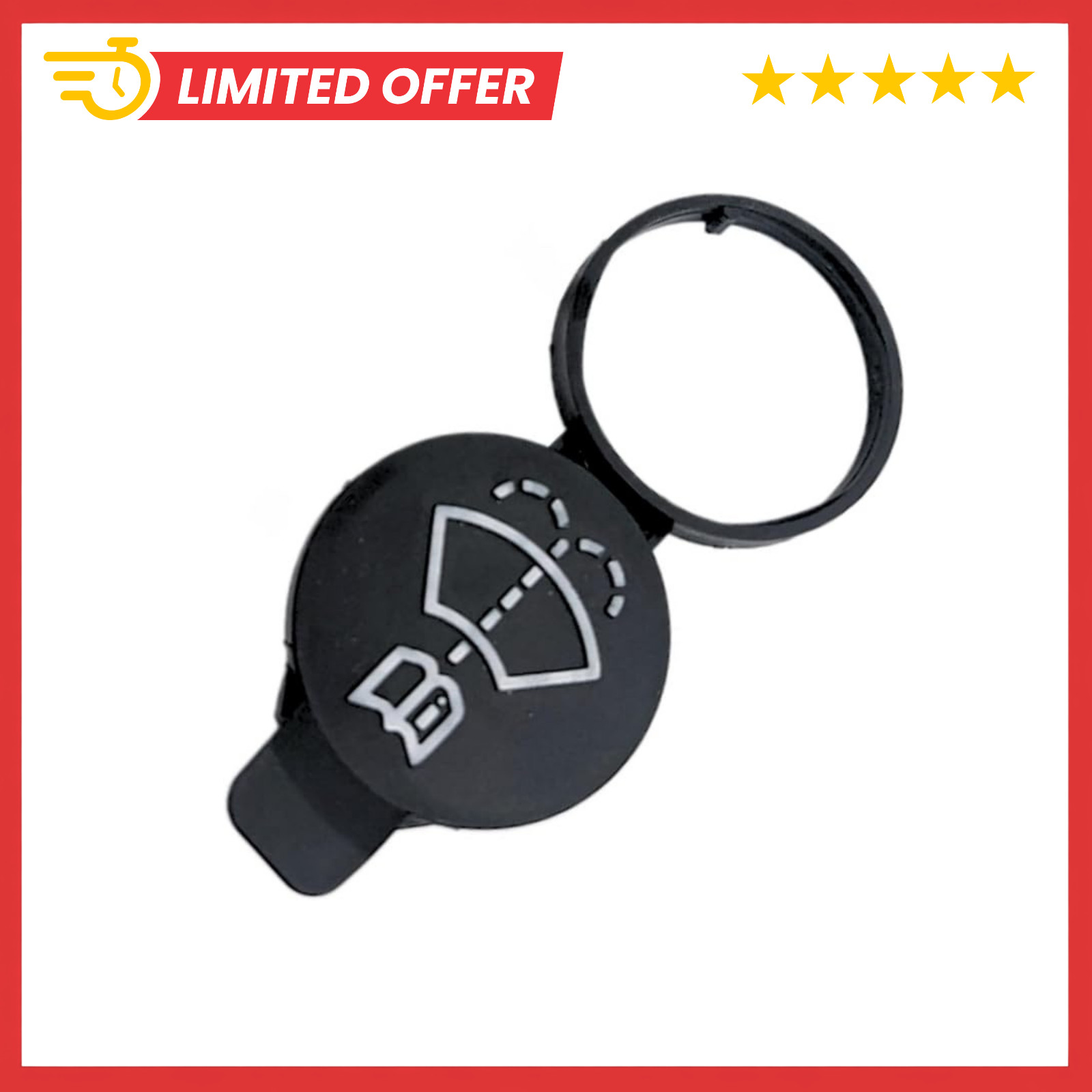 Windshield Wiper Fluid Cap - OEM Replacement Washer Reservoir Black