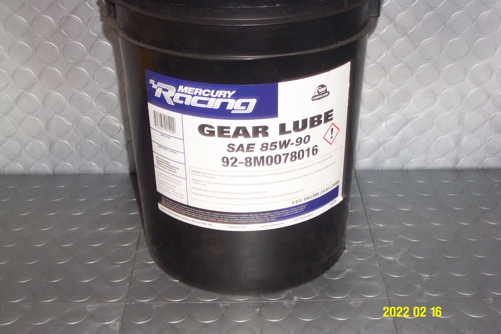 Mercury Racing Gear Oil 85w 90 Marine High Performamce  5 Gal OEM  92-8M0078016