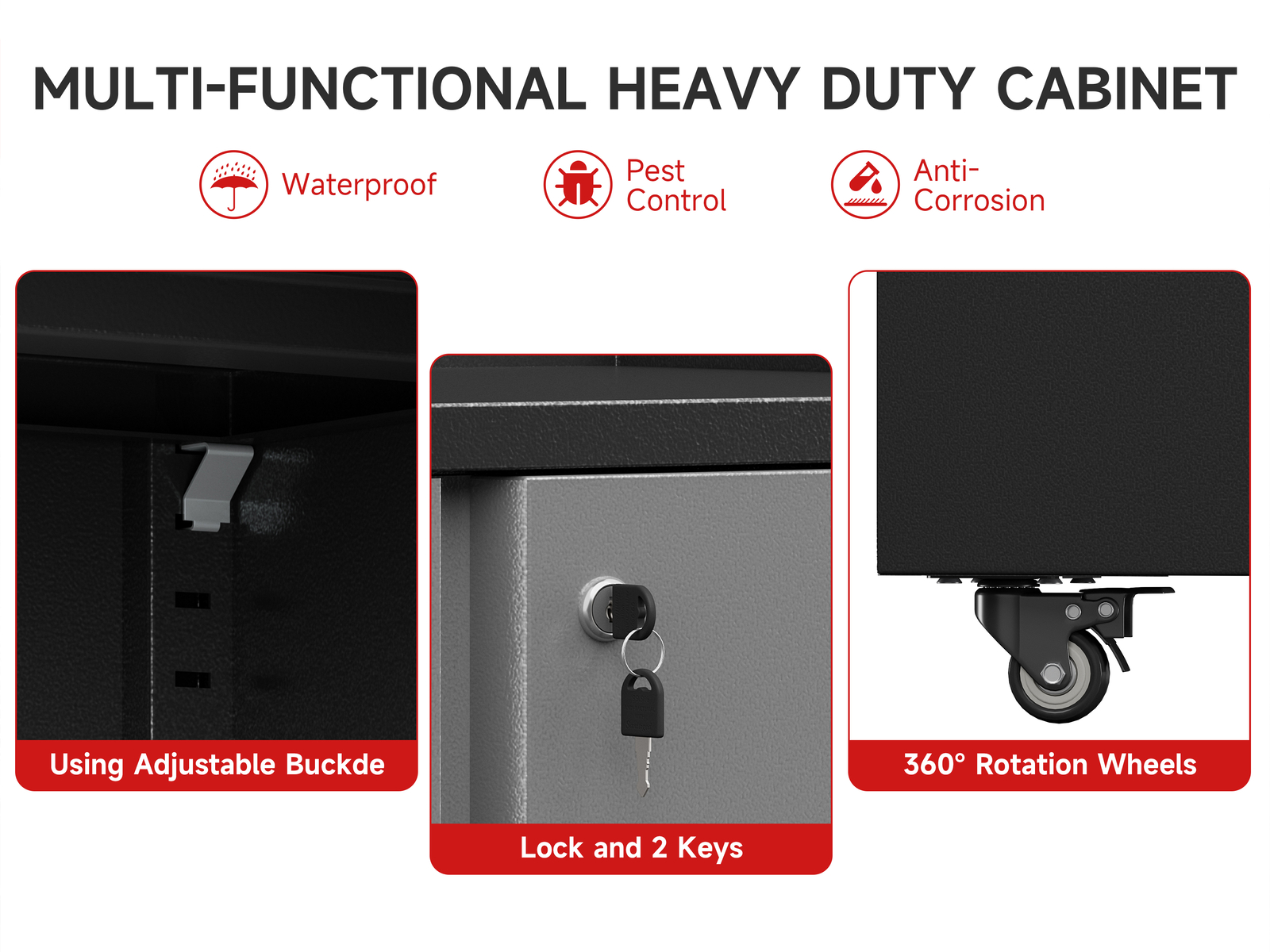 6PCs Tool Boxes Metal Garage Cabinet Set Workshop Set Garage Cabinets Storage