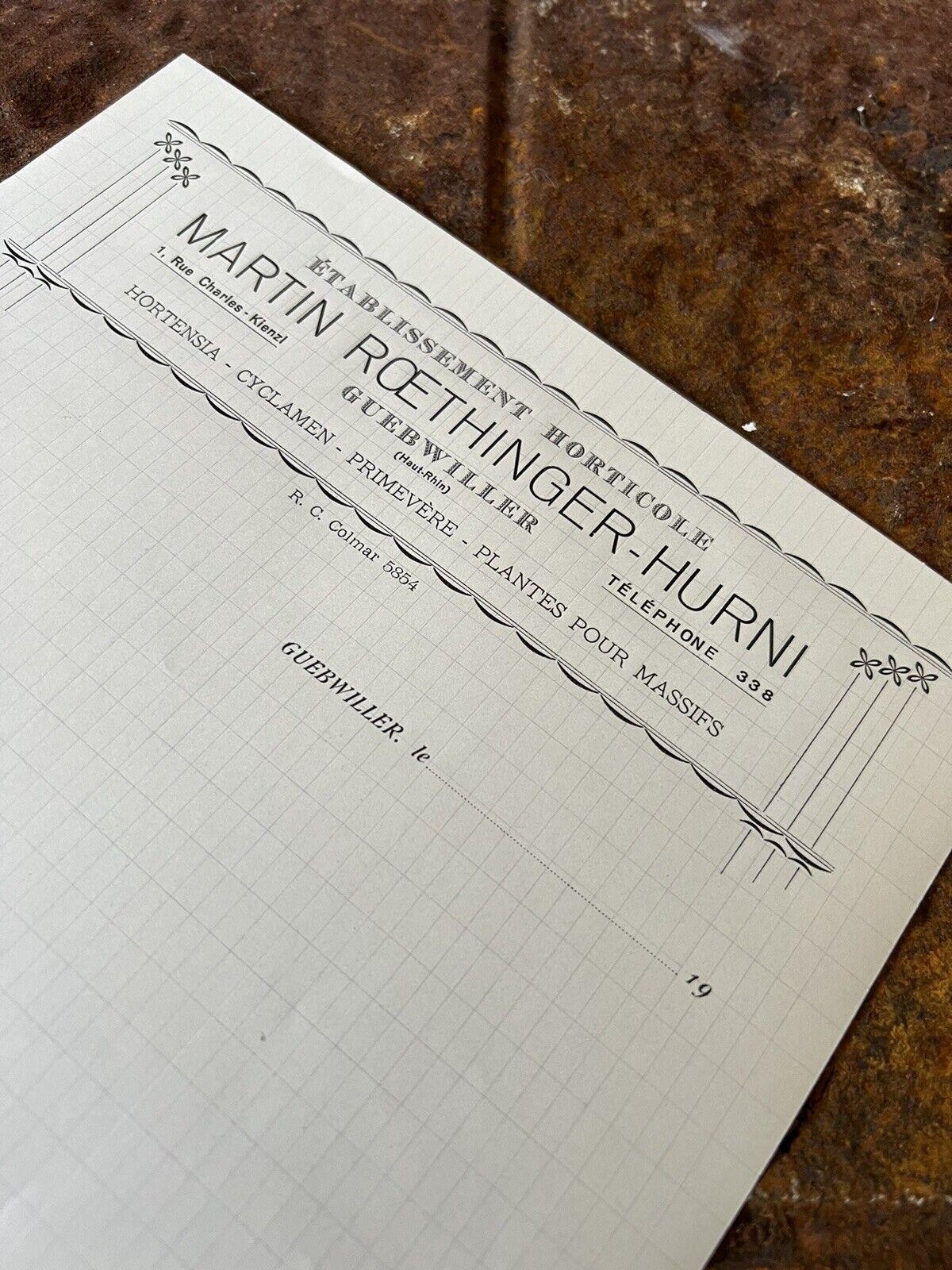 ATQ VTG French Invoice Letterhead (Lot of 10) Unused Stationary Ephemera Flower