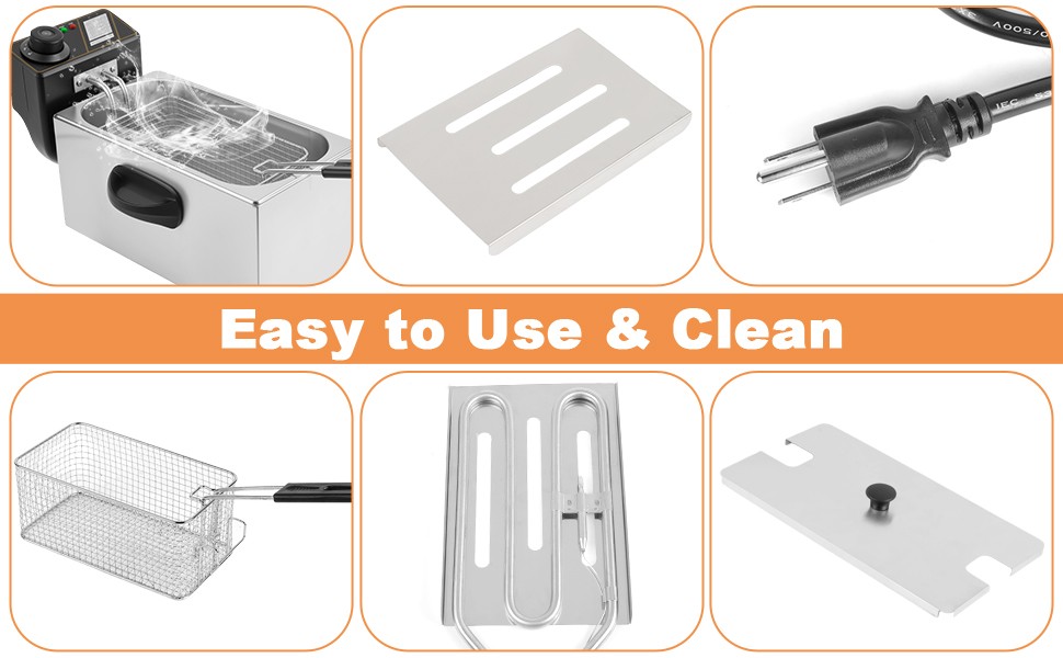 2500W 4 L Electric Deep Fryer Portable Dual Tank Basket Commercial Restaurant