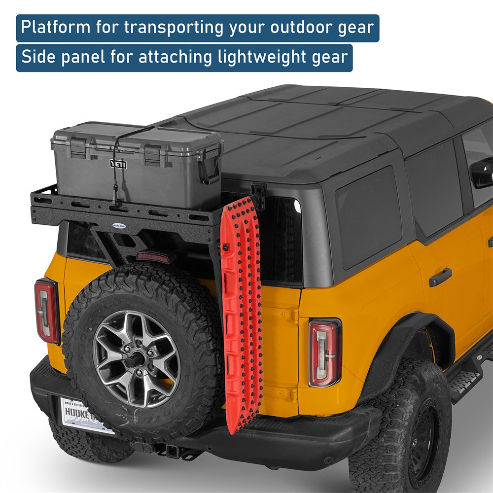 Hooke Road Tailgate Basket Cargo Rack w/ Reinforced Hinge for 21-26 Ford Bronco