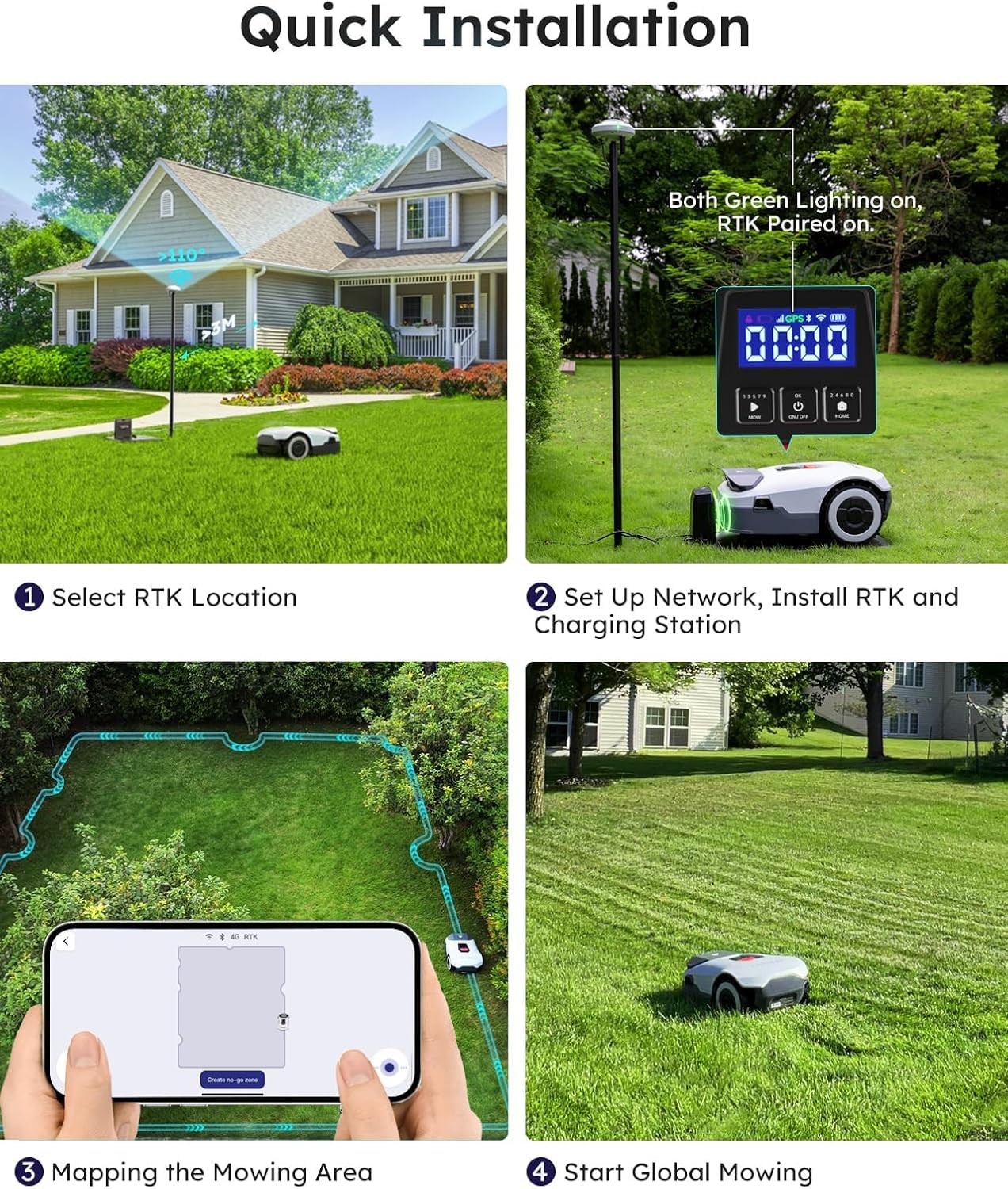 ANTHBOT Genie 600 RTK Robot Lawn Mower Boundaryless Cordless Smart Lawnmower