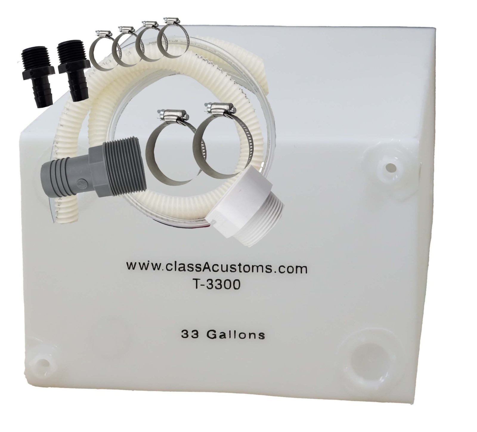 33 Gallon Fresh / Gray Water Holding Tank & Basic Plumbing Kit ~~ T-3300-BPK