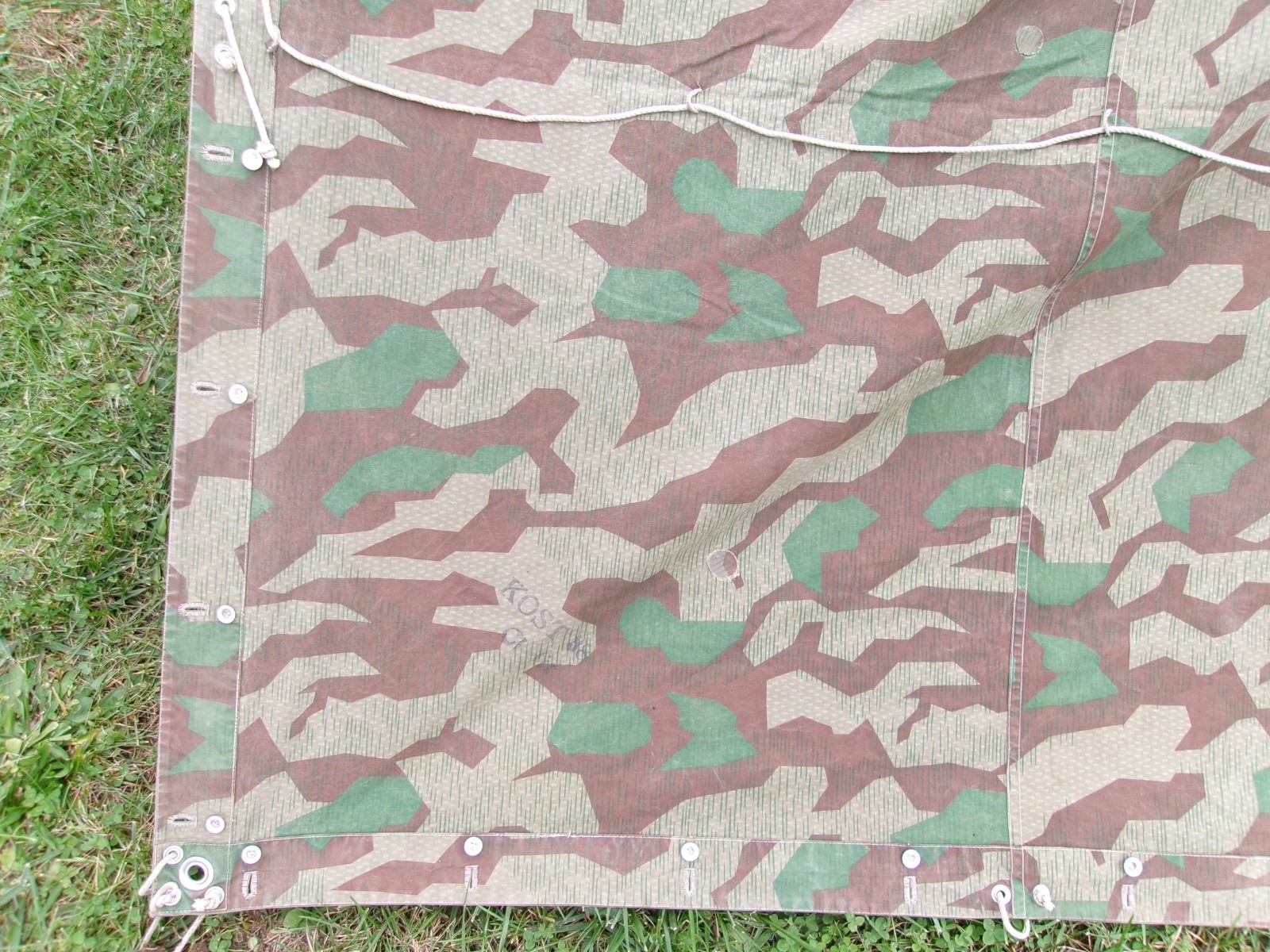 WW2 Swiss M31 Splittertarnmuster Tent - 2 Halves, Poles and Stakes