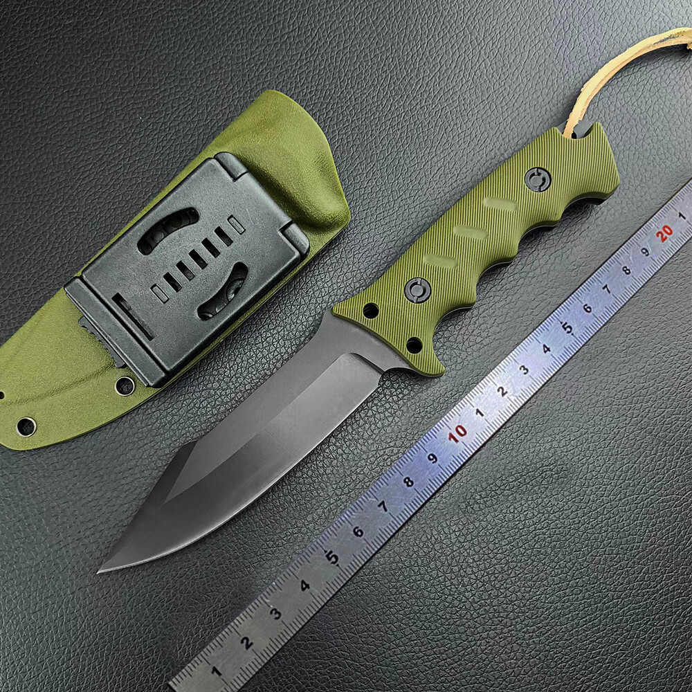 Outdoor Duty Fixed Blade Knife with G10 Handle and Kydex Sheath Camping Military