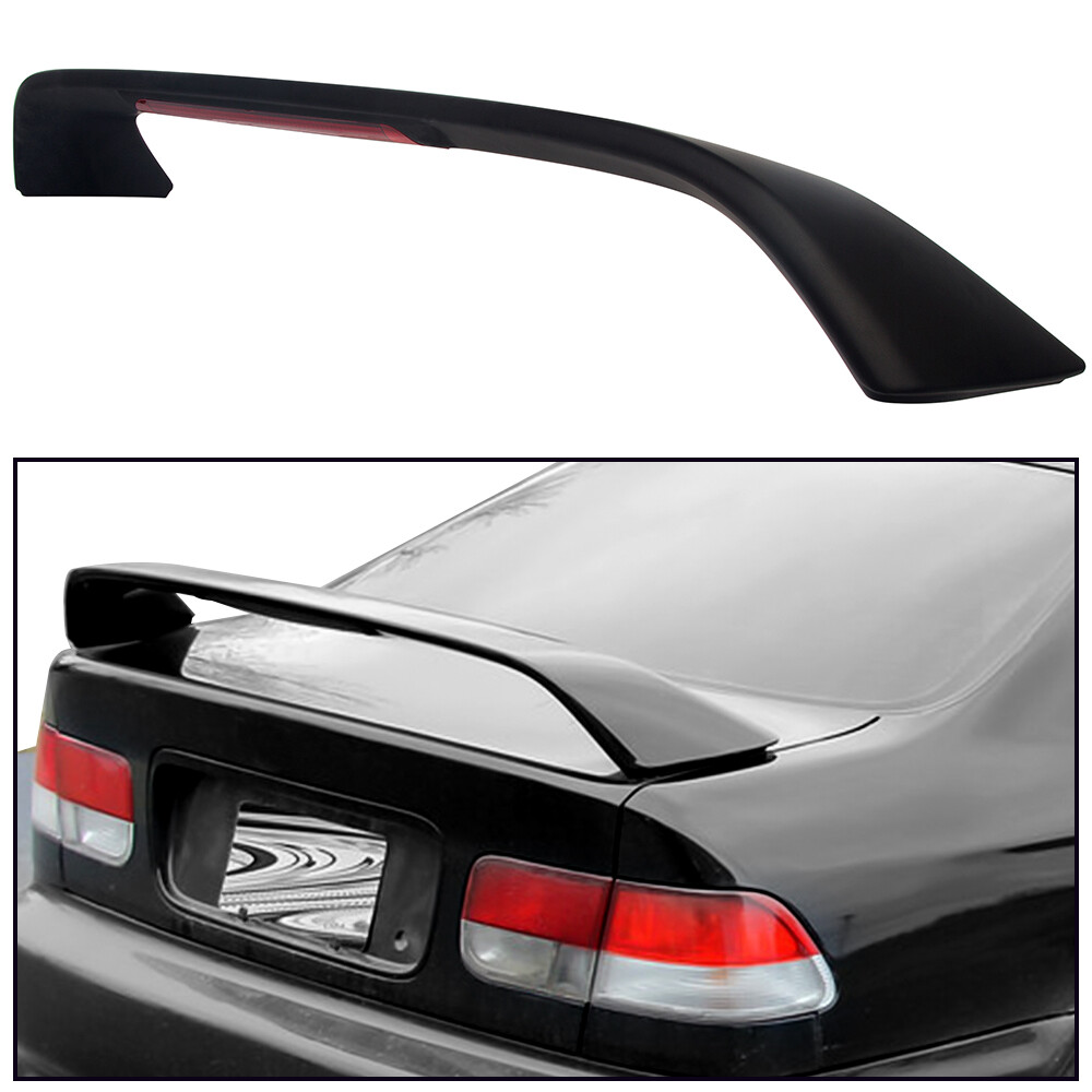 FOR HONDA CIVIC 4DR COUPE EM EJ Si 96-2000 TRUNK SPOILER WING W/ LED BRAKE LIGHT