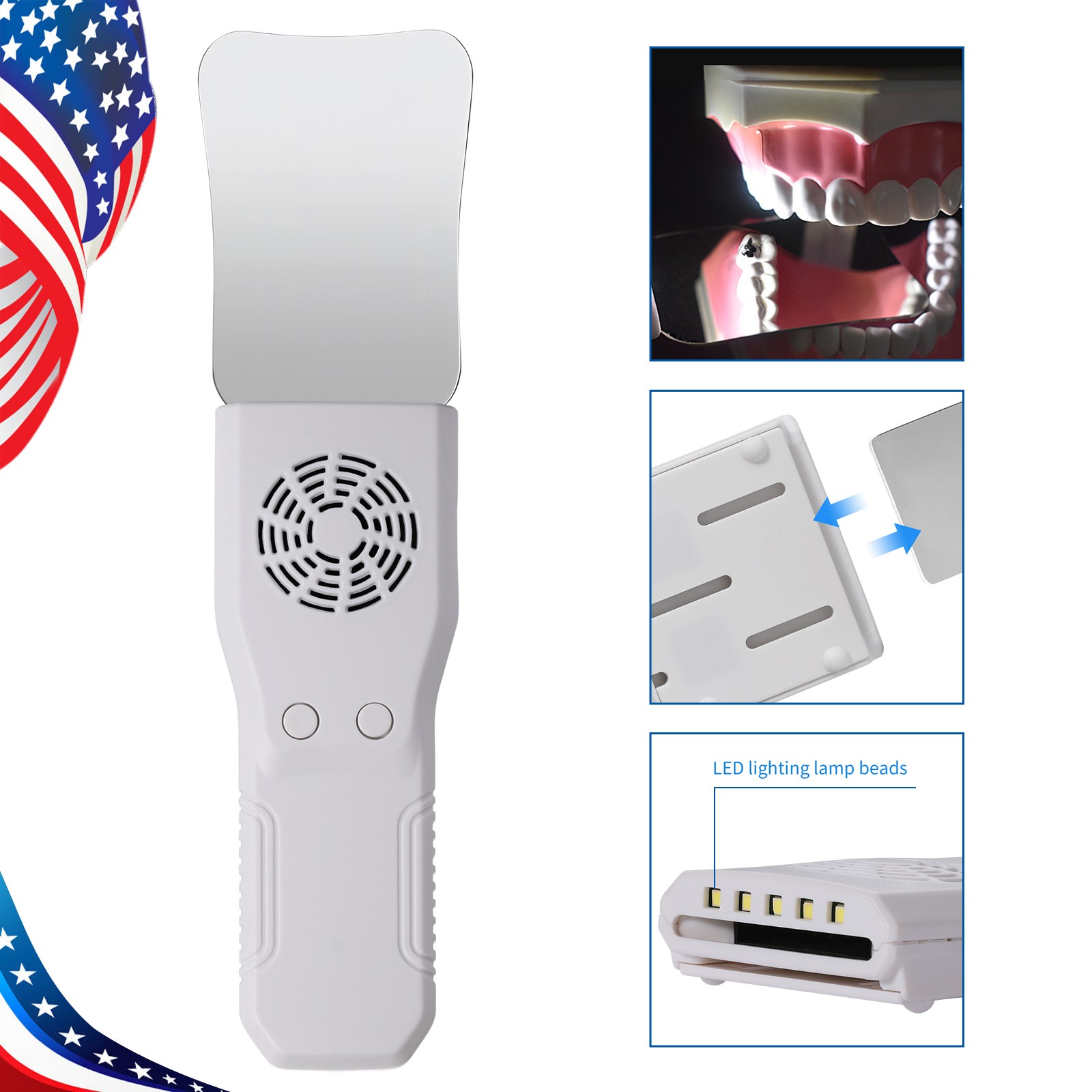 Dental Occlusal Mirror Fog Free LED Intra Oral Photo System 4 Mirror