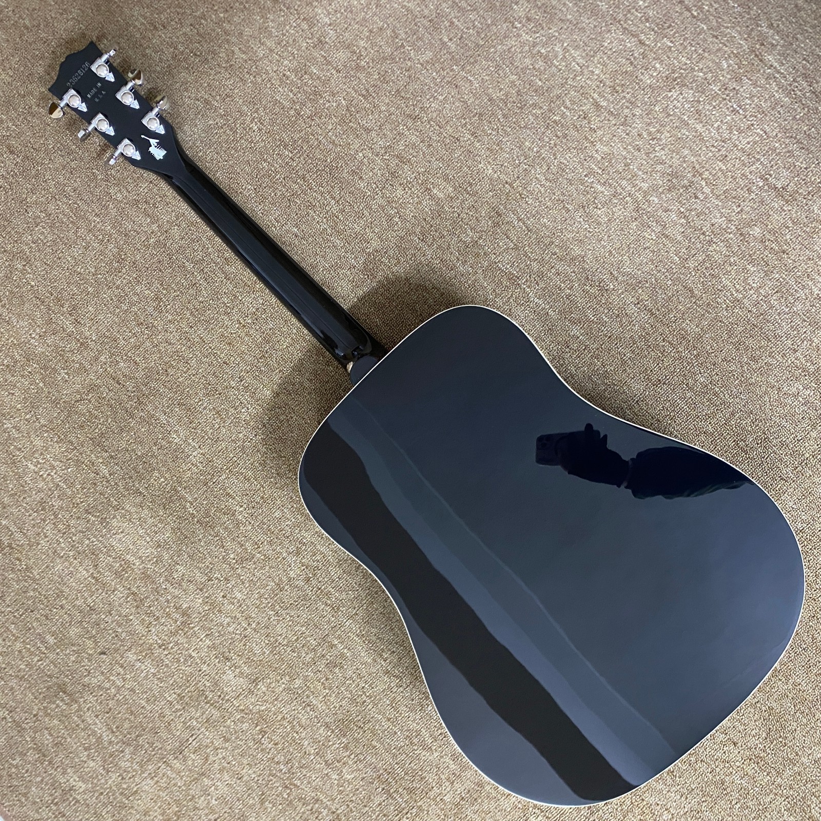 Black raven acoustic electric guitar rosewood fingerboard Free Shipping