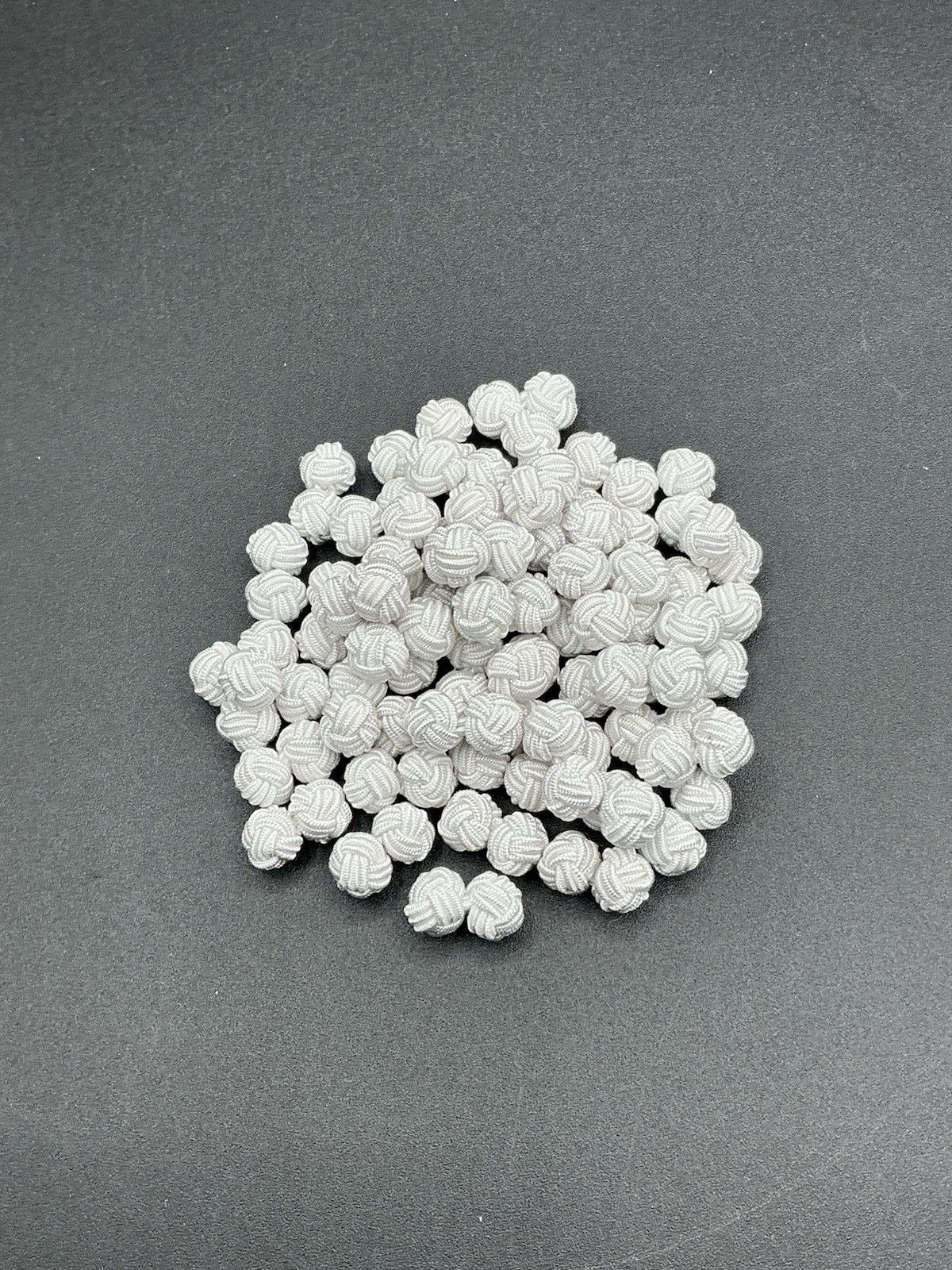 Fabric Silk Knot Shirt Cufflinks White Lot of 50 (25 Pairs) Formal Wear Tuxedo