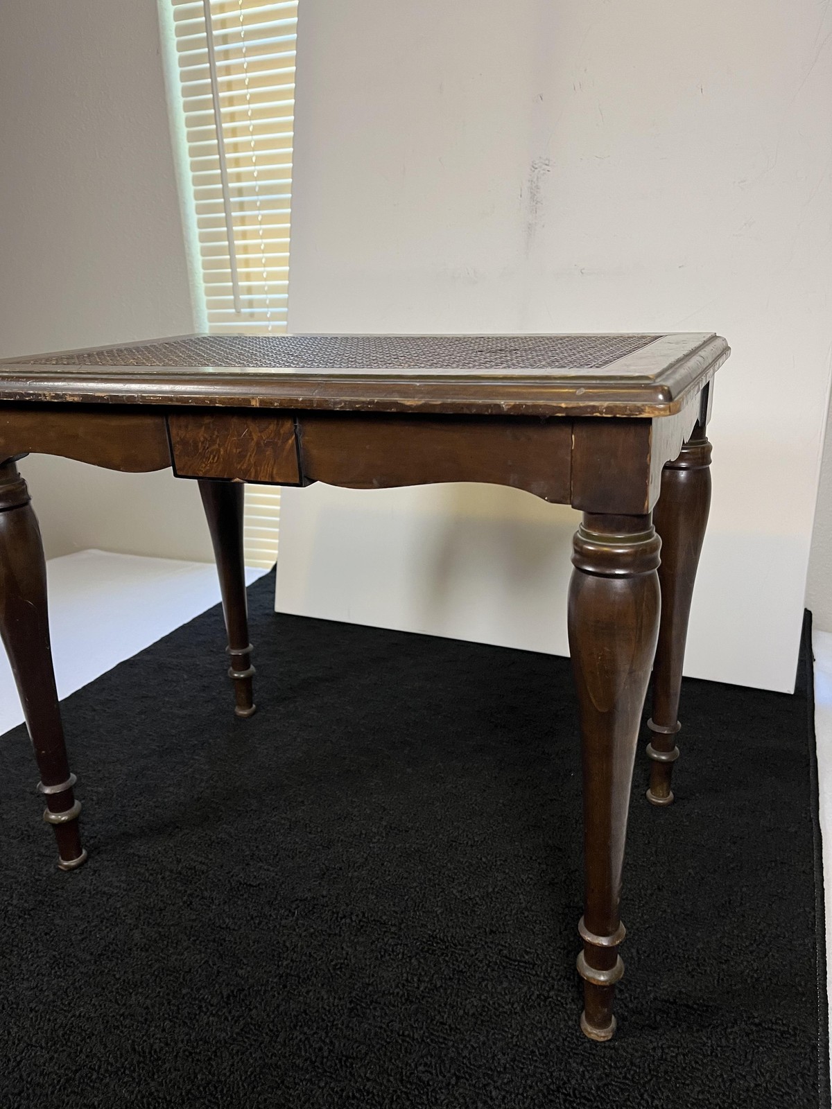 Vintage Estey Cane Top Wood Organ Piano Bench Table Owosso Michigan Brown Seat