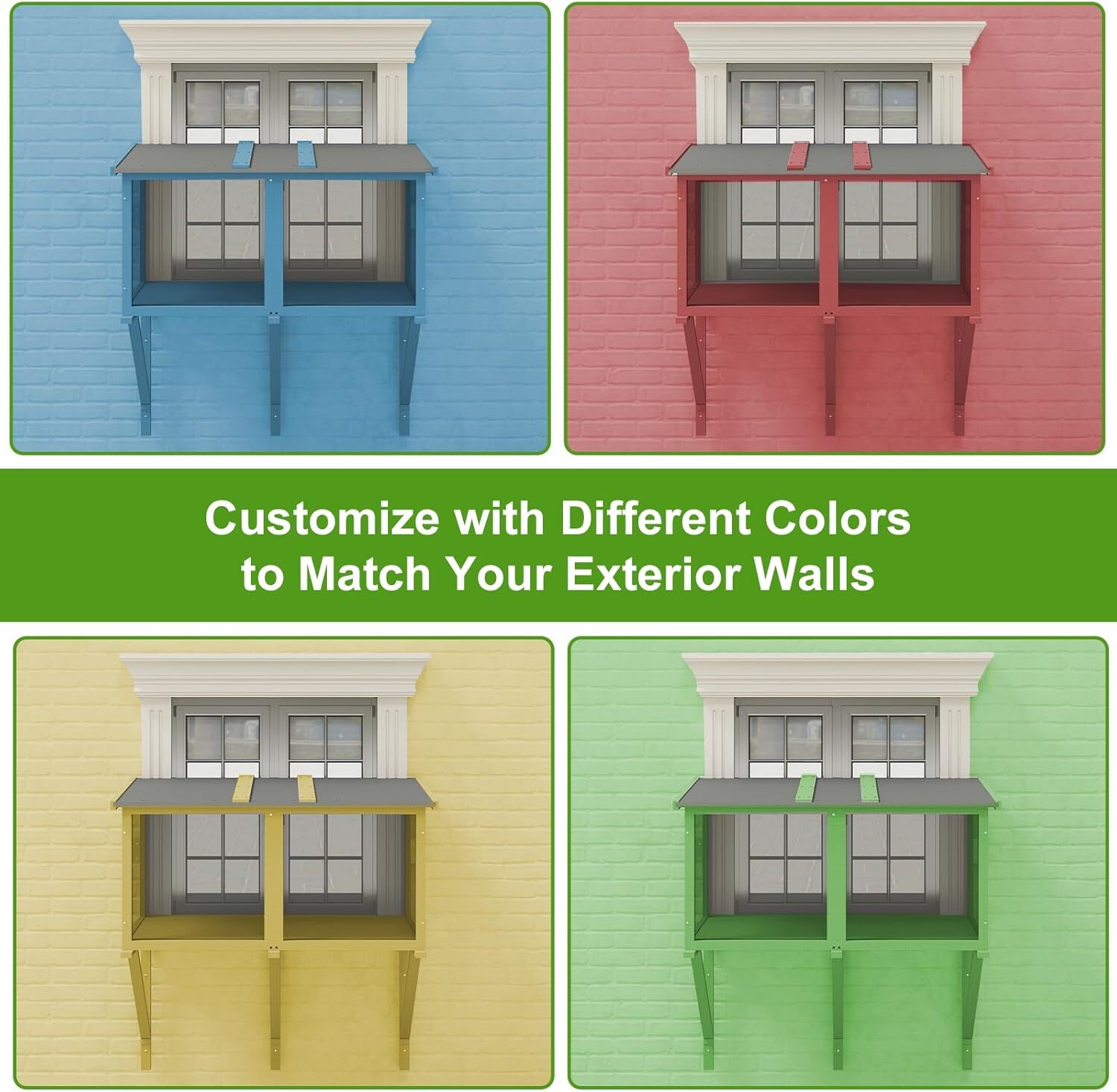 Petscosset Cat Window Box Catio Outdoor Cat Enclosure All-Weather Use