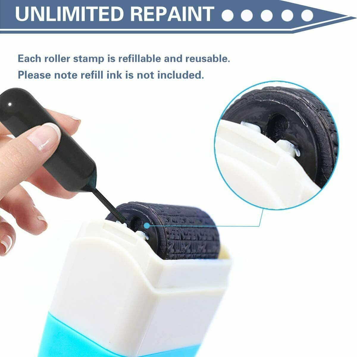 Pack 2 Identity Theft Protection Roller Stamp Guard ID Privacy Confidential Data