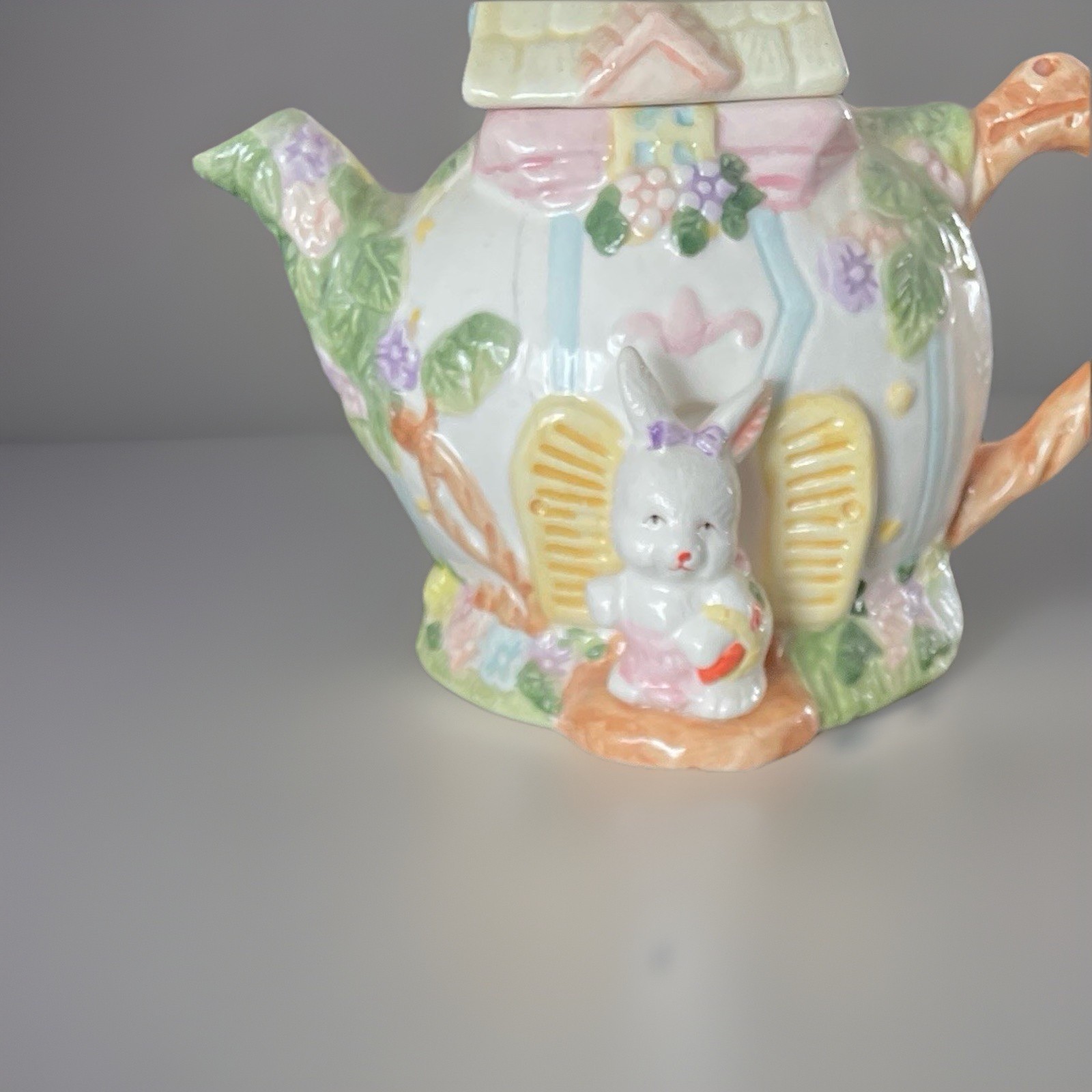 Vintage 1994 Mercuries Bunnies in the Garden Ceramic Tea Set - 10 Piece Easter