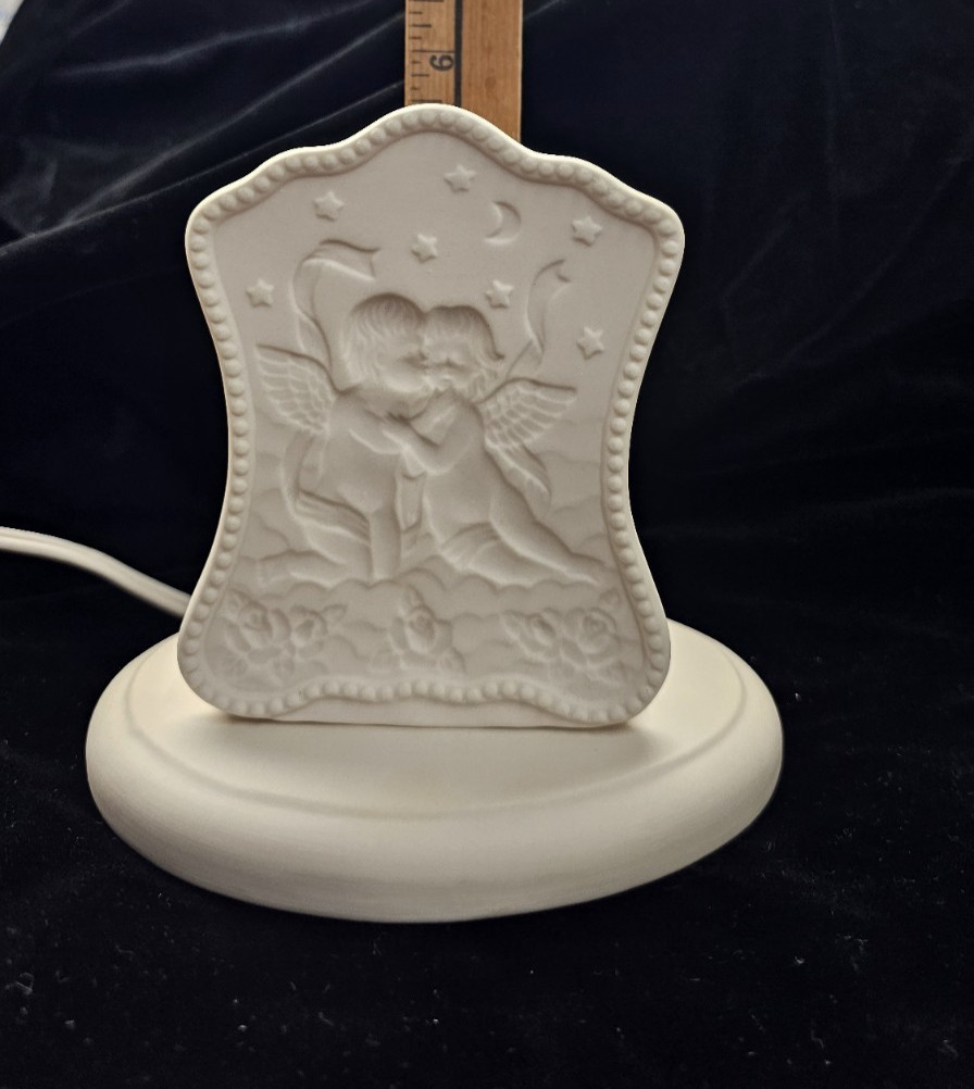 Handmade Porcelain Night Light, 6" tall w/ base,  & Electrical