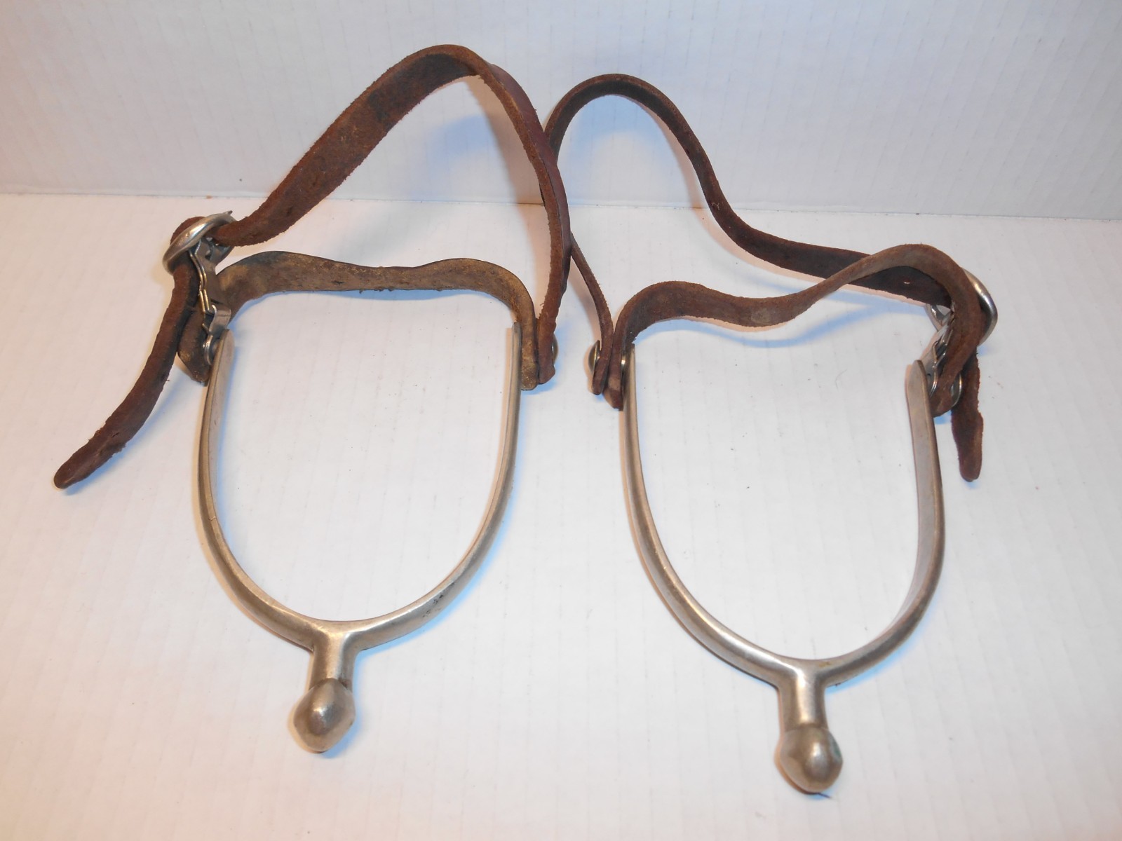 Pair Vintage "Never Rust" Leather Horse Cavalry Spurs England