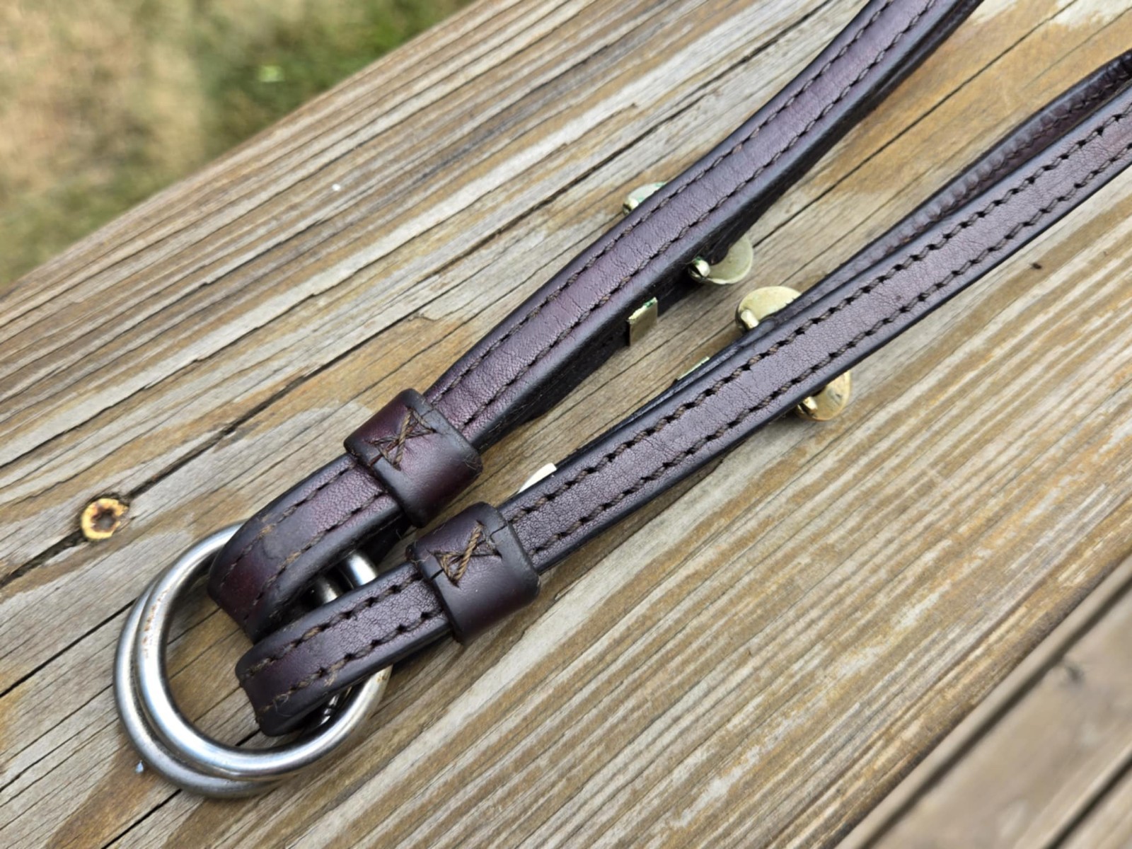 VINTAGE Doubled Stitched Brown Leather MEXICO SILVER Buckle Sets Western Hobbles