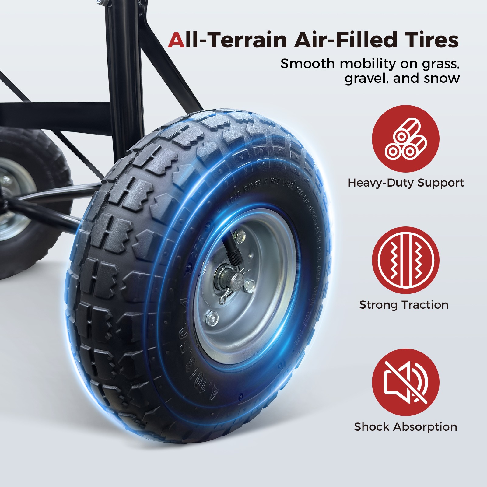 Camplux Dolly Hand Cart w/ 10" Pneumatic Wheels Mobile for Portable Water Heater