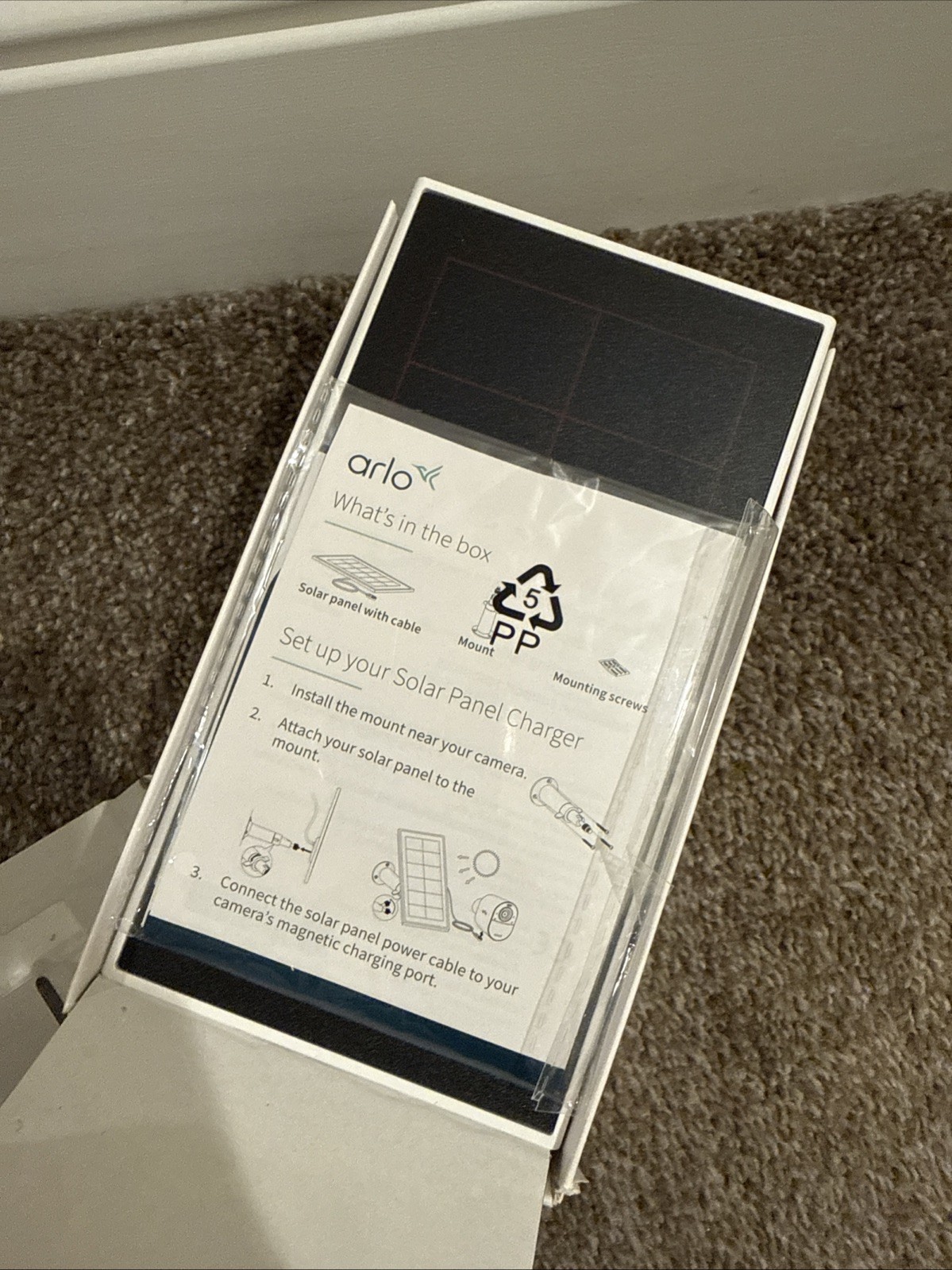 Arlo VMA5600 Solar Panel Charger Ultra, Ultra 2, Pro 3, Pro 4, Pro 3 Floodlight