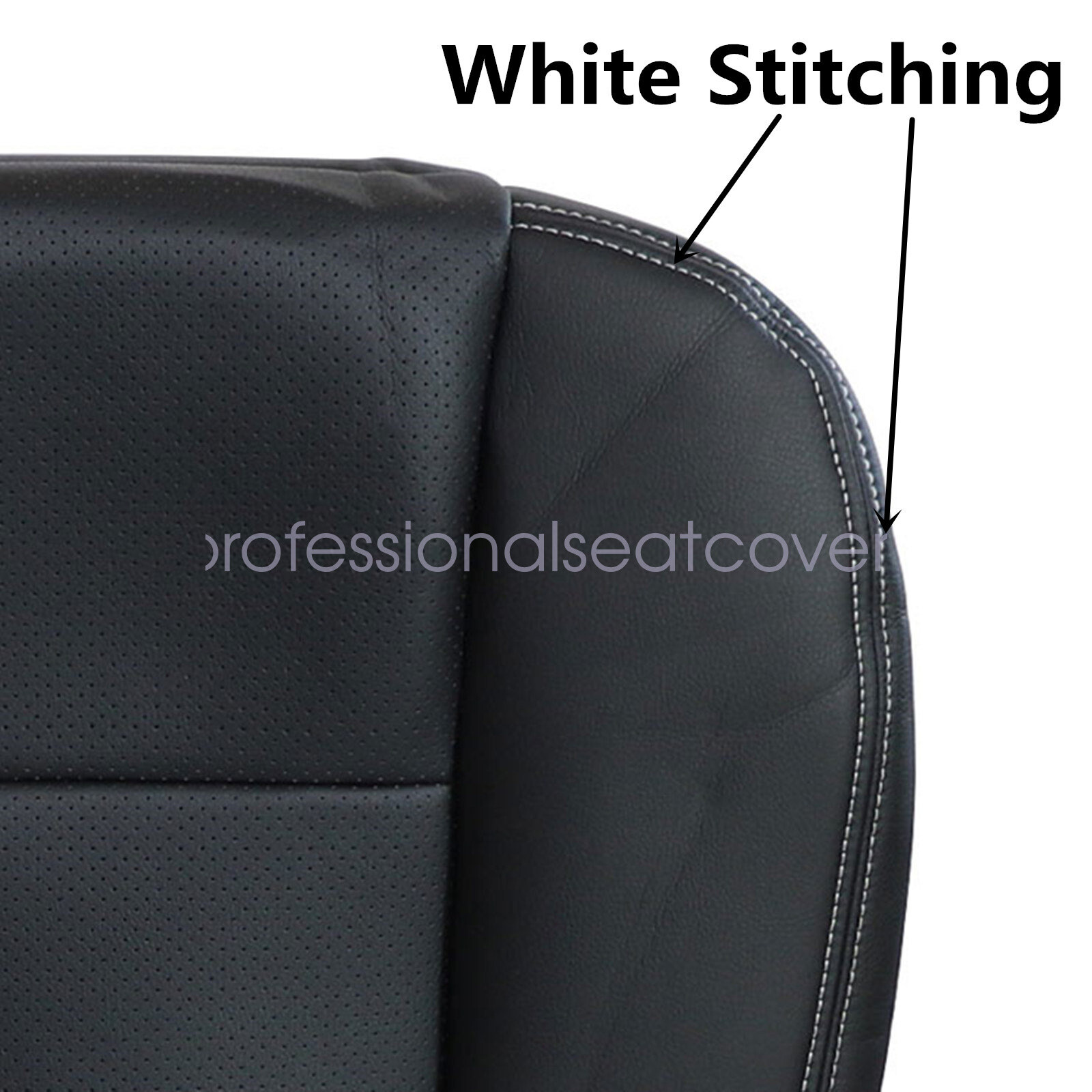 For 2009-2014 Ford F150 Lariat Front PERFORATED Leather Seat Cover Black